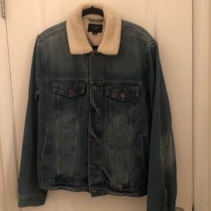 Blue Jean Jacket Fleece Collar